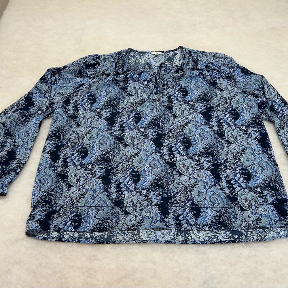 Joie Parisian Paisley Peasant Top Blue Women's XL